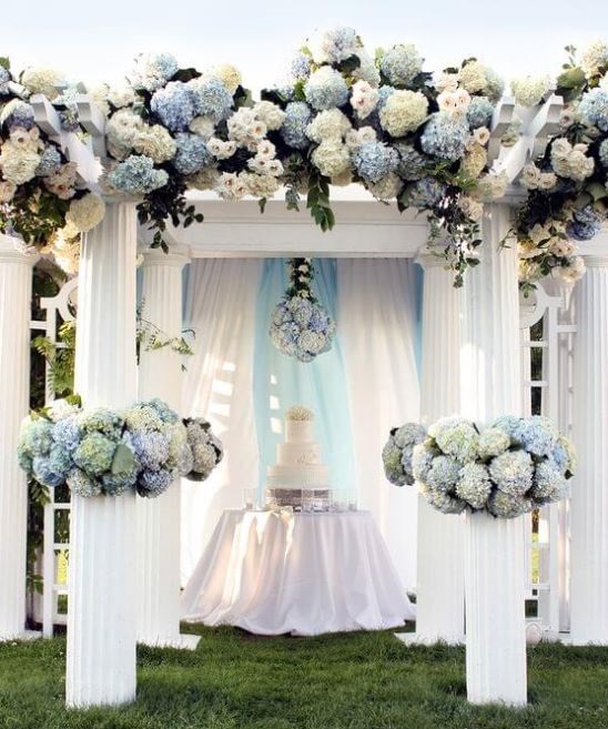 trang trí đám cưới bằng hoa cẩm tú cầu