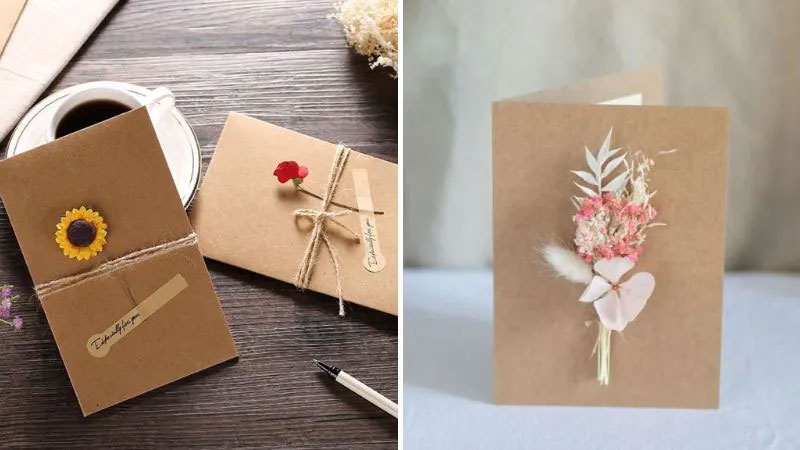 Cách làm thiệp 20/10 tặng mẹ bằng hoa khô