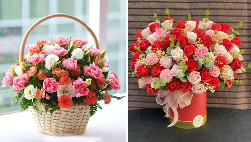 Cách cắm giỏ hoa 20/10 hiện đại và tinh tế